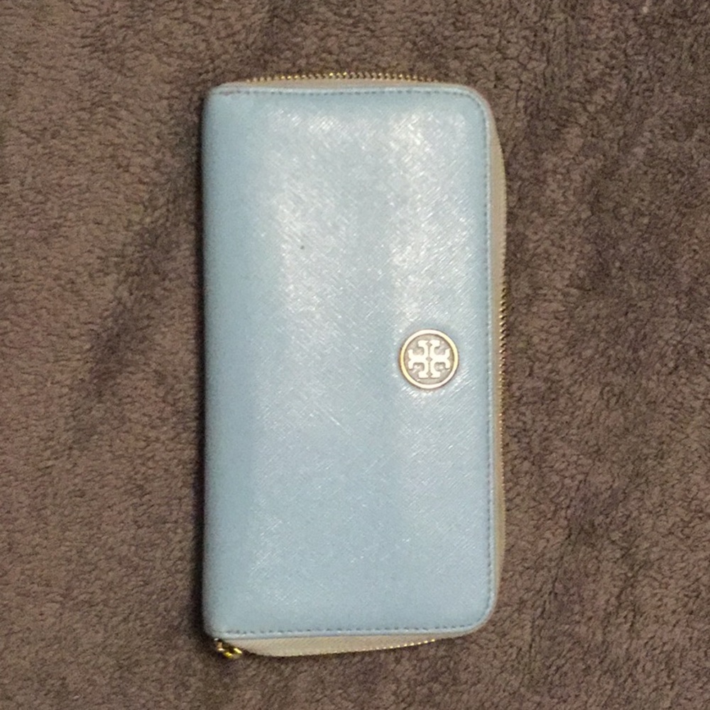 Tory Burch Baby Blue Leather Wallet
